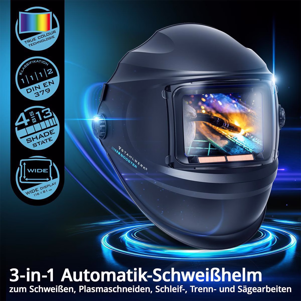 Schweißerschutzhelm BOOSTER 3-in-1