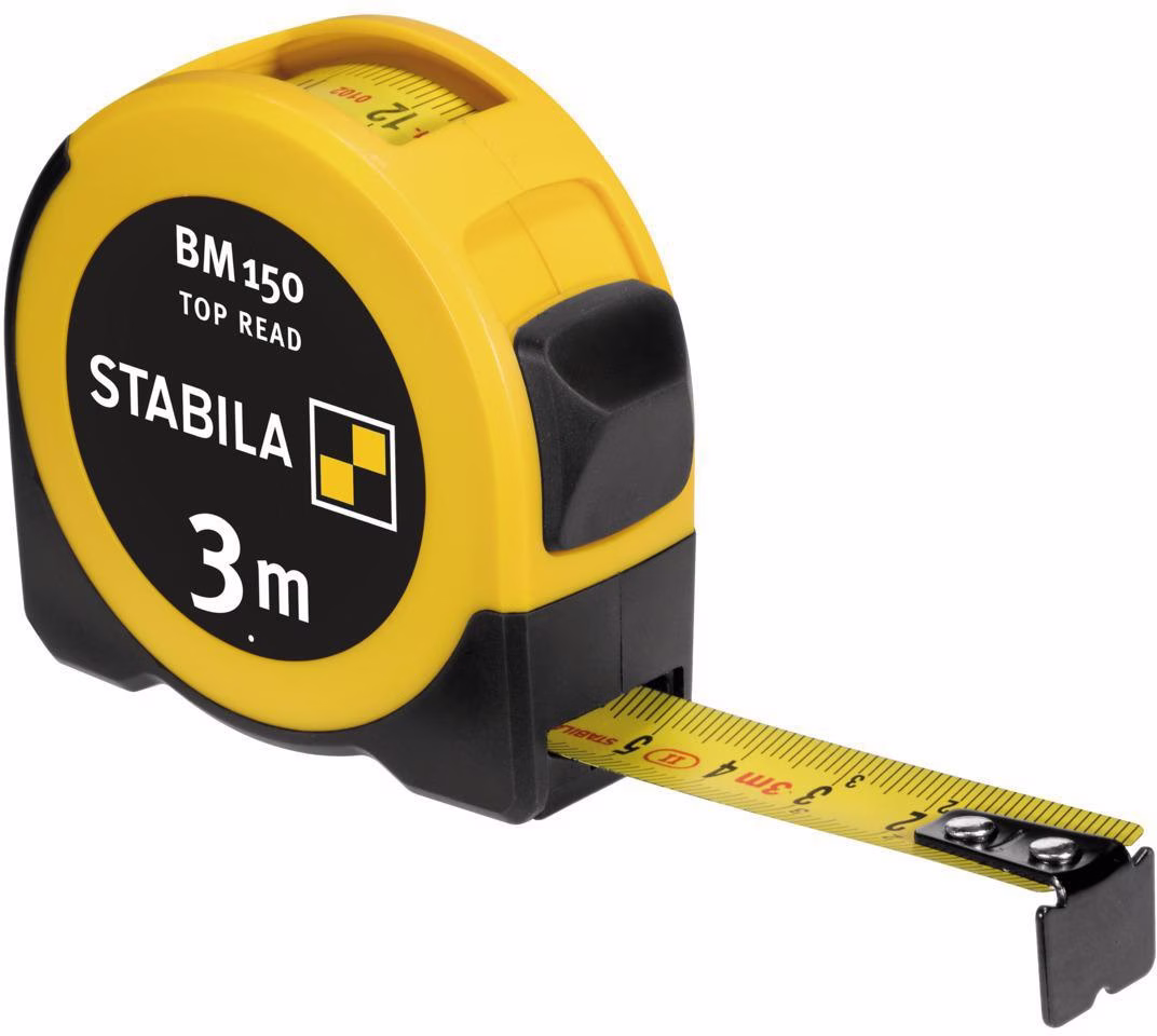 Taschenrollbandmaß BM 150 L.3m B.16mm mm/mm EGII ABS/TPE Festst