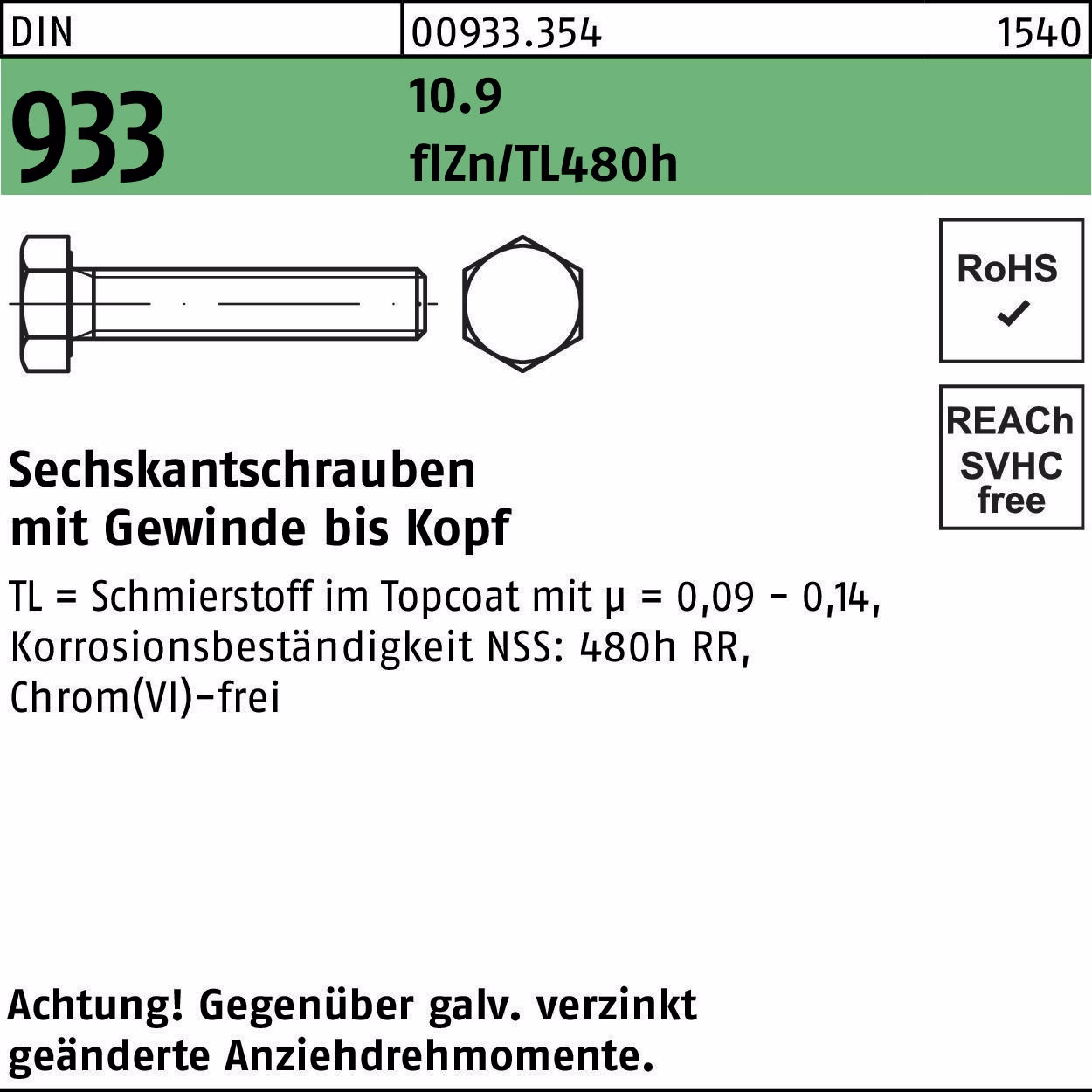 Sechskantschraube DIN 933