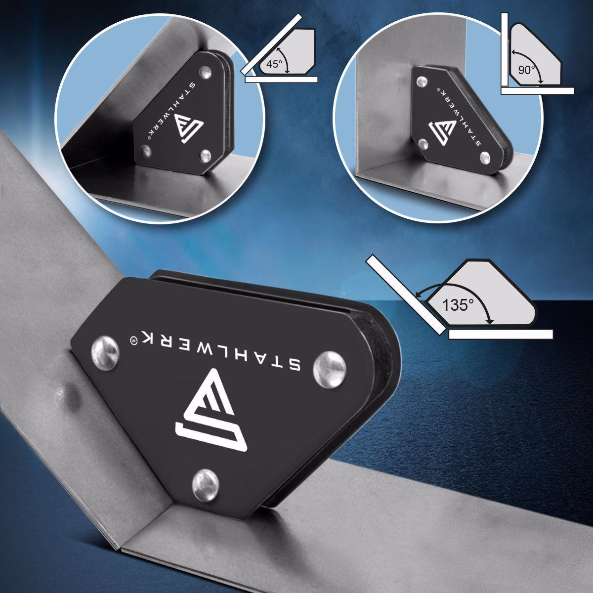Magnet-Schweißwinkel 4kg / 9 lbs daN 45Grad,90Grad u.135Grad