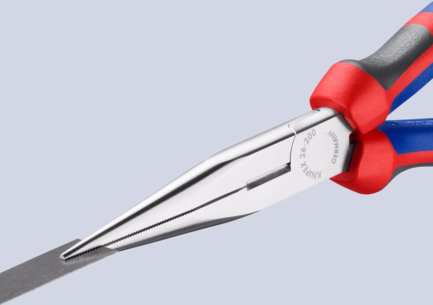 Flachrundzange L.200mm verchr.ger.Comfort-Griff