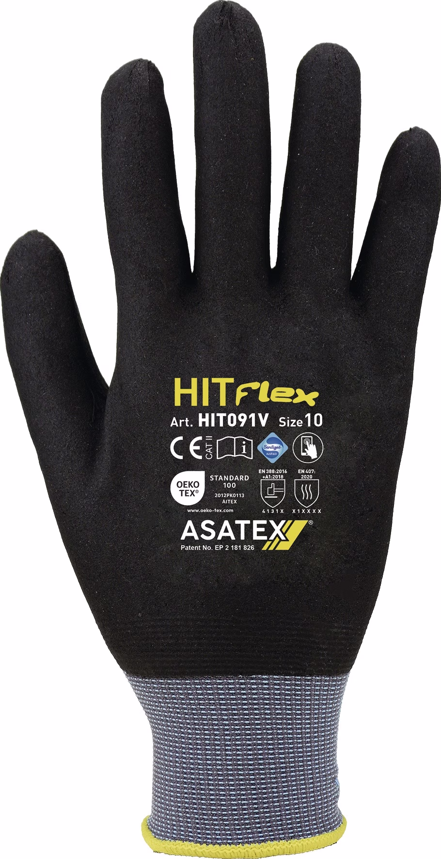 Handschuhe Hit Flex V schwarz/grau EN 388 PSA II