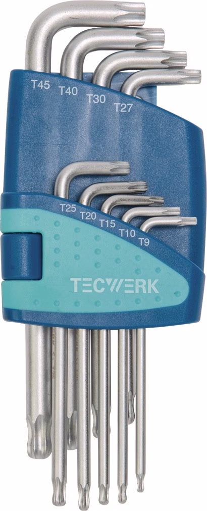 Winkelschraubendrehersatz 9-tlg.T9-T45 m.Kugelk.Ku.-Halter