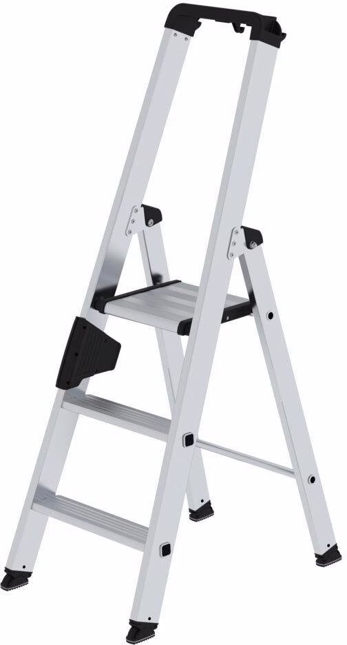 Stufenstehleiter 3 Stufen Alu.Gesamt-H.1340mm m.ergo-pad-Griffzone