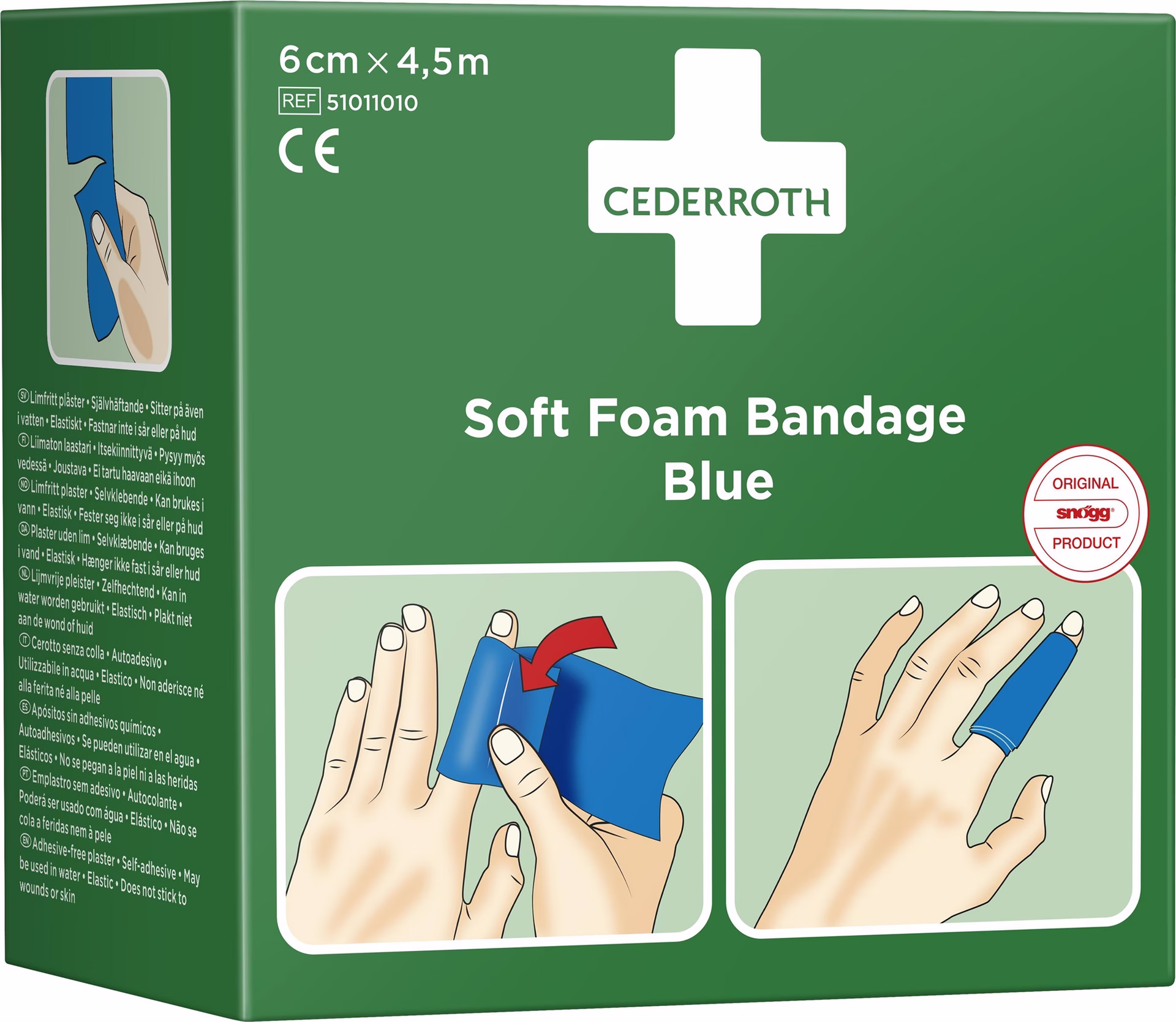 Soft Foam Bandage selbsthaftend elastisch,blau Rl.6cmx4,5m