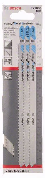 Stichsägeblatt T 718 BF Gesamt-L.180mm Zahnt.2mm BIM 3 St./Karte