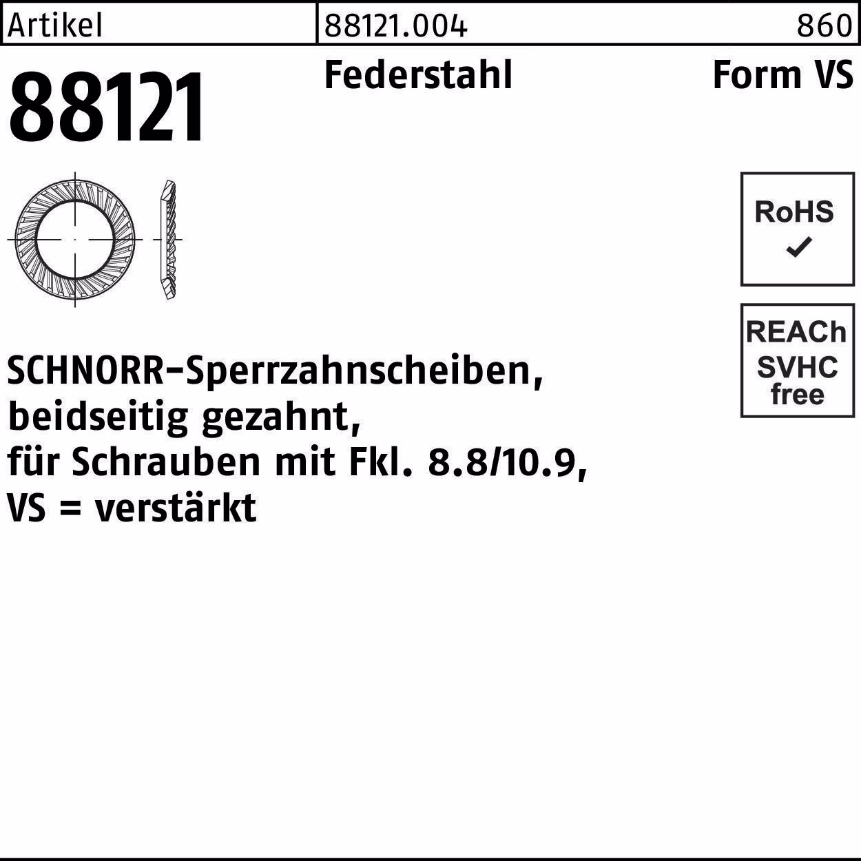Sperrzahnscheibe R 88121 beids.gez.