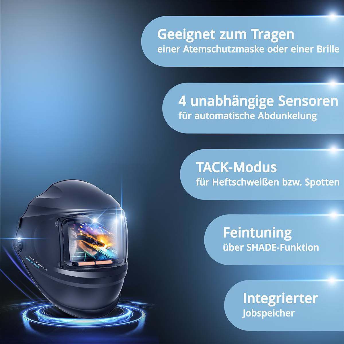 Schweißerschutzhelm RAPTOR 3-in-1 116x81mm