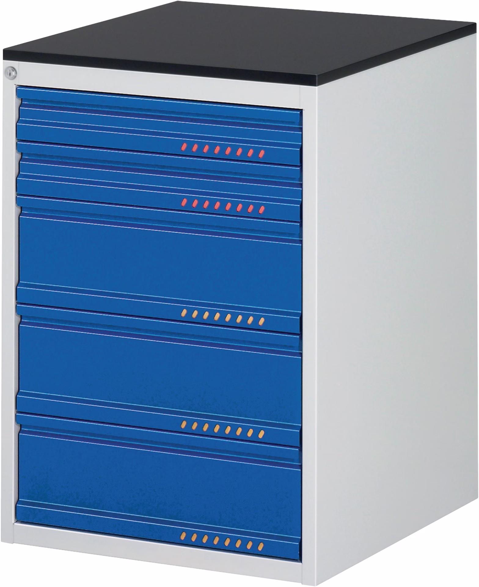 Schubladenschrank BK 650 H820xB580xT650mm grau/blau 5 Schubl.Einfach