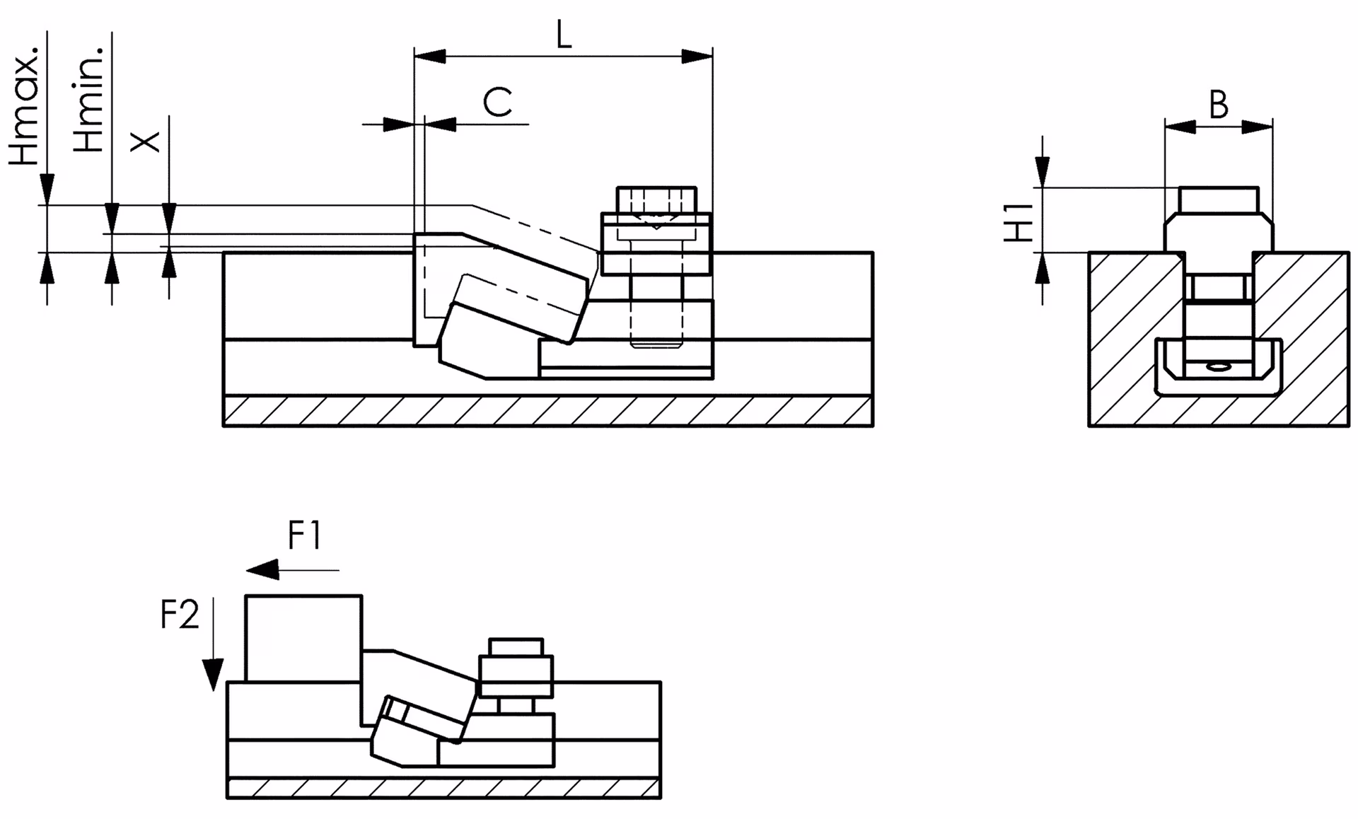 Flachspanner Mini-Bulle,Nr.6492 T-Nut 12mm