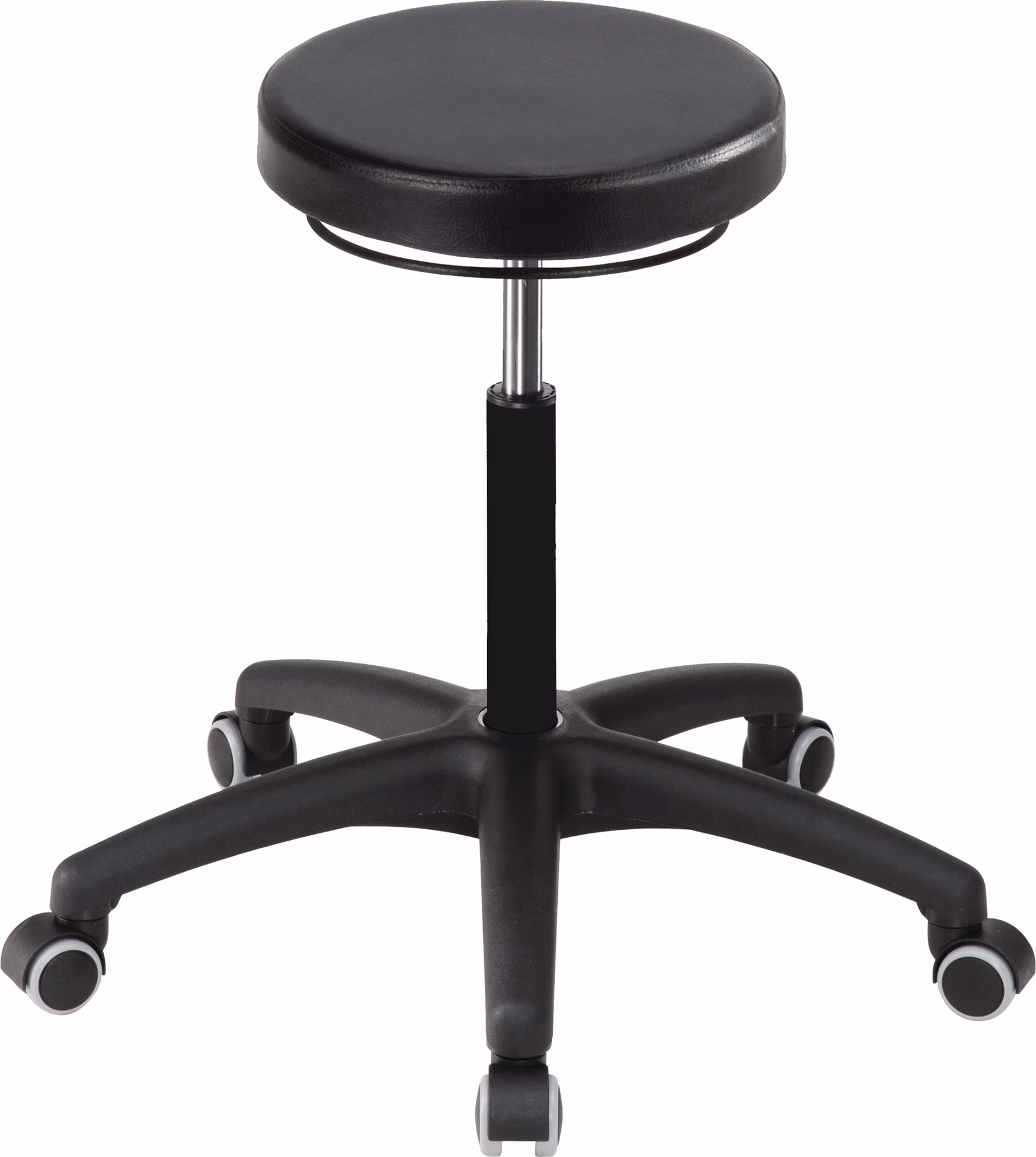 Drehhocker m.Rl.PU-Schaum schwarz Sitz-H.420-550mm Hocker
