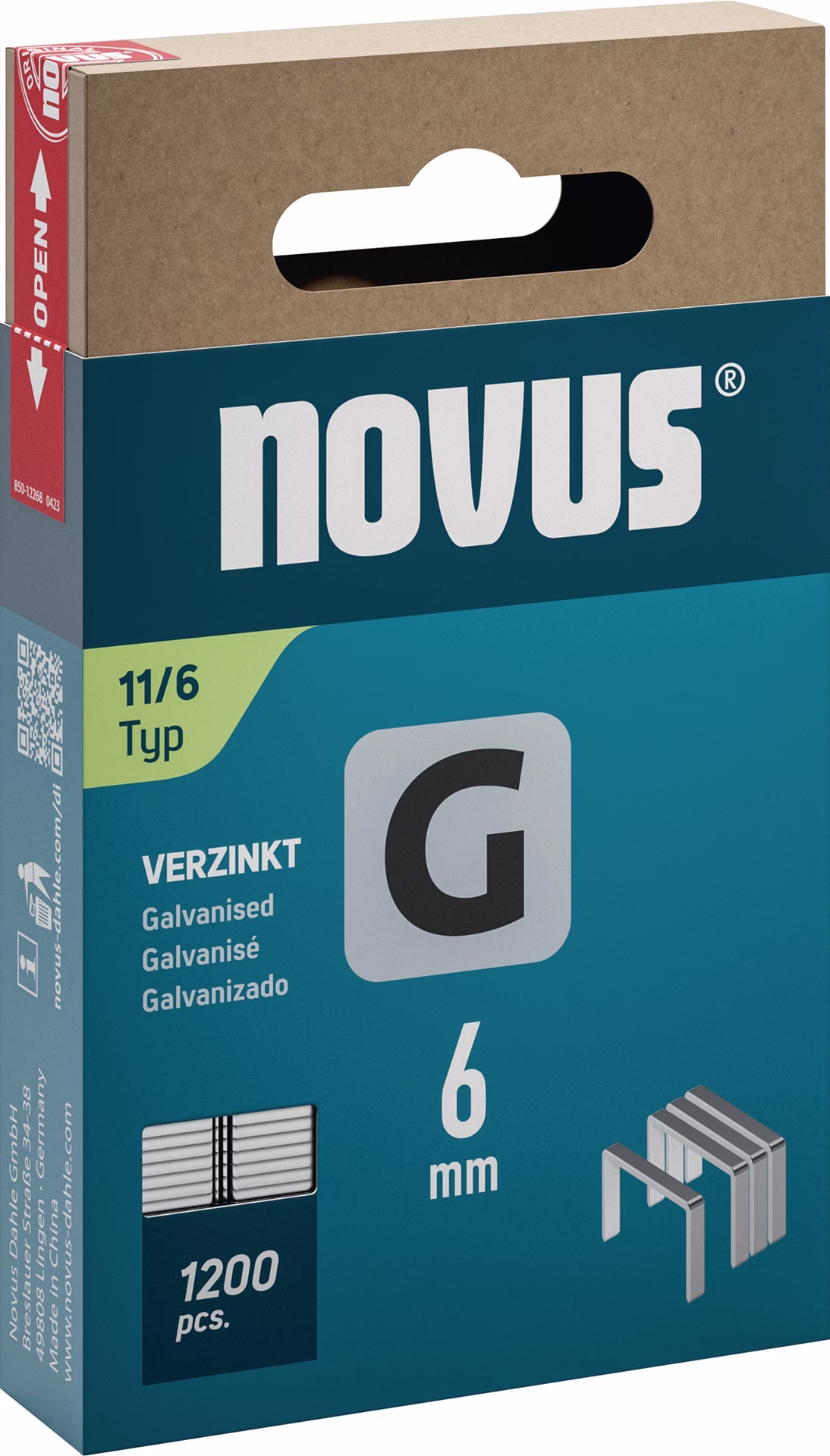 Flachdrahtklammer G Typ 11 B10,6xL6mm Draht-B.1,25mm 1200 St