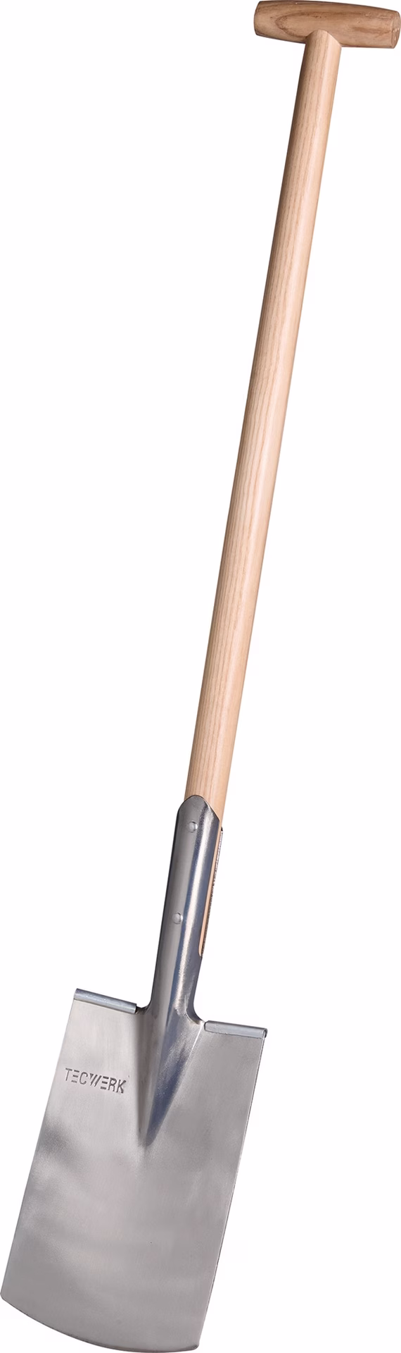 Bauspaten 285x180mm rechteck.m.Trittschutz u.Eschen-T-Stiel