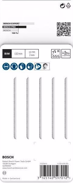 Stichsägeblatt T 321 BF Gesamt-L.132mm Zahnt.2mm BIM 5 St./Karte