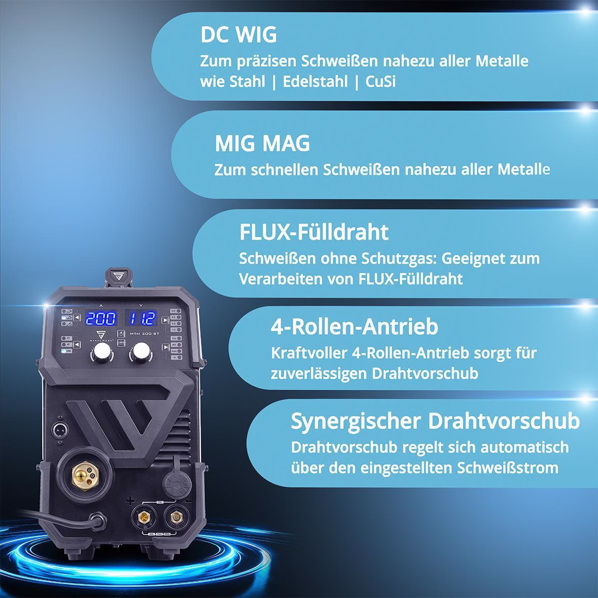 Inverterschweißgerät MTM-200 ST Einzelgerät m.Zub.3m