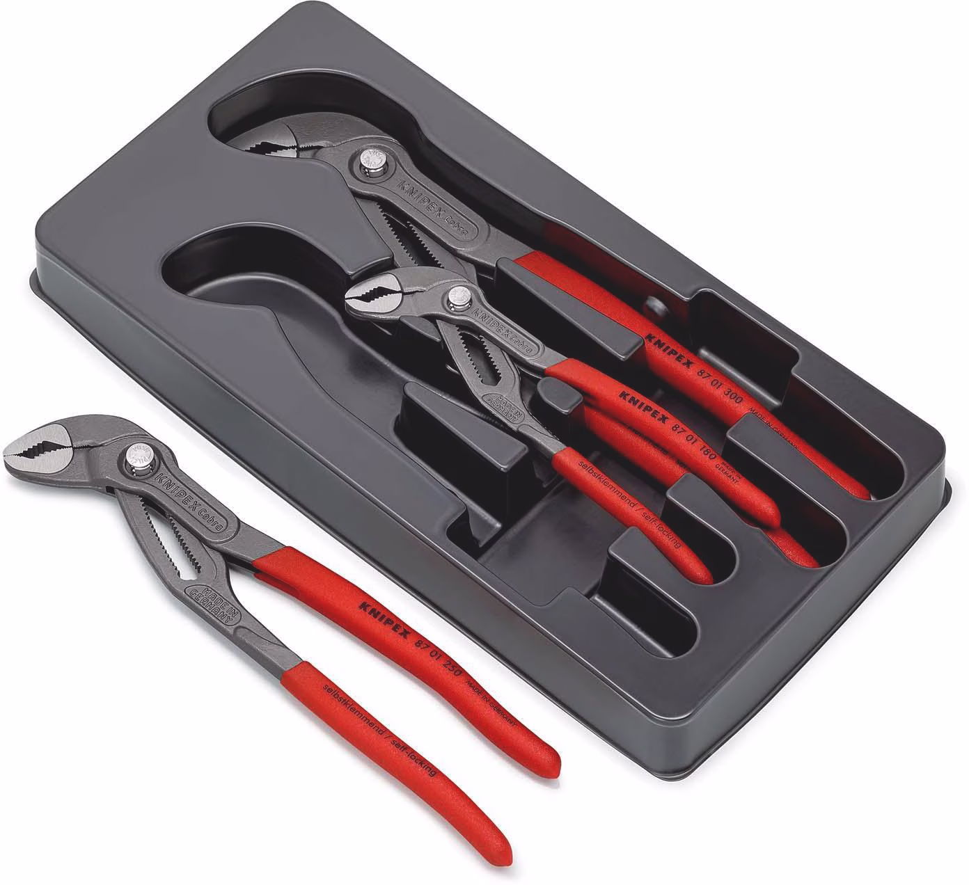 Zangensatz Cobra®-Paket Inh.3tlg.grau atram.Kunststofftiefziehteil