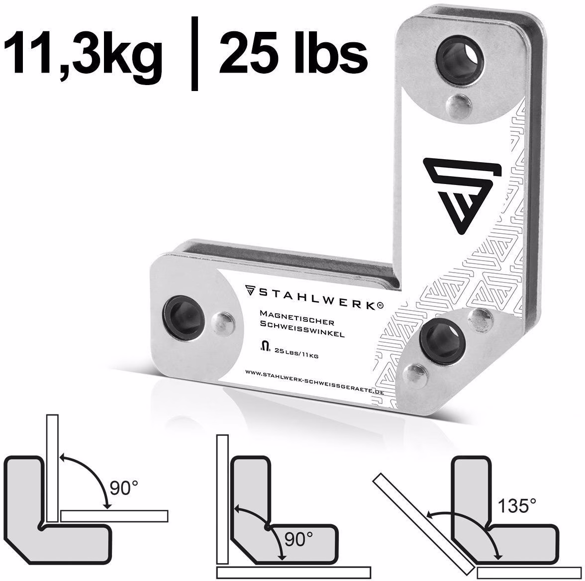 Magnet-Schweißwinkel 95x95x14mm 45Grad,90Grad u.135Grad