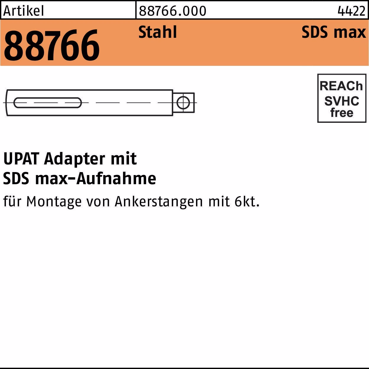 Adapter R 88766 SDS-MAX 3/4VK Stahl 1 Stück