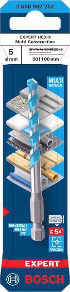 Steinbohrer EXPERT HEX-9 Multi Construction-Bohrer D.5mm Arbeits-L.50mm x100mm