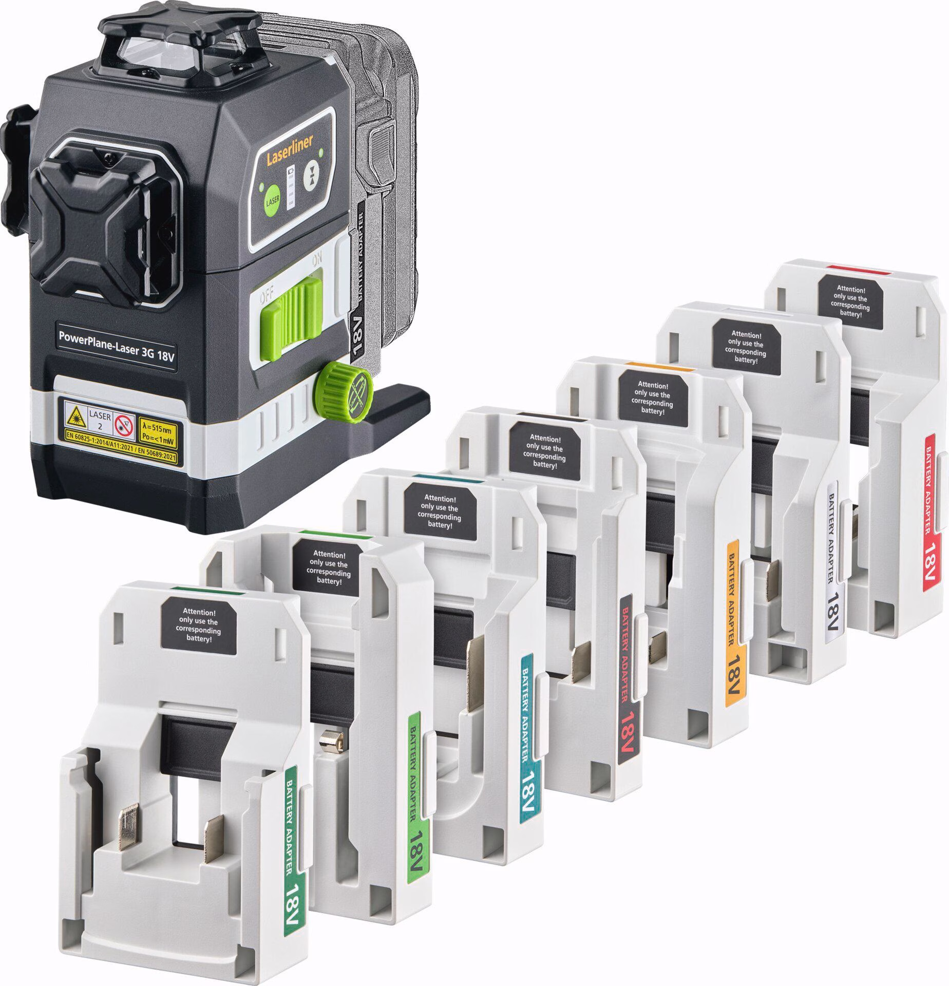 Kreuzlinienlaser PowerPlane 3G Multi-18V Set ±0,2 mm/m ± 3,5Grad (horiz.) LK 2