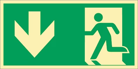 Rettungszeichen DIN EN ISO 7010 L297xB148mm Notausgang Querf./m.Figur