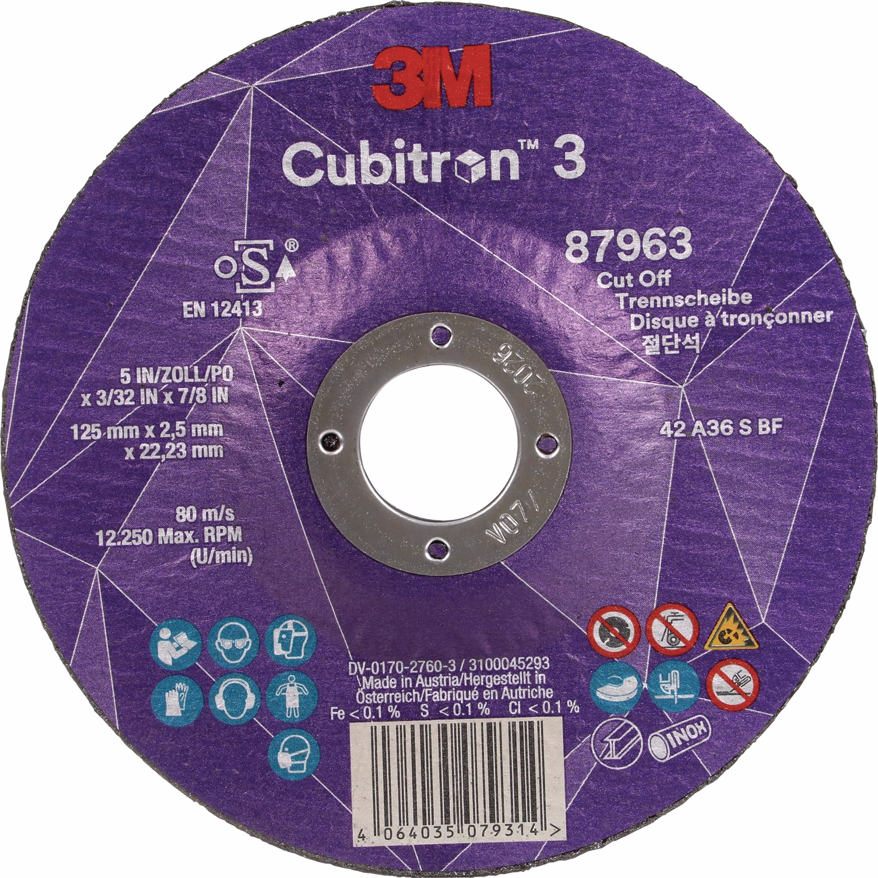 Trennscheibe Cubitron™ 3 3M™ Cubitron™ 3 Bohrung 22,23 mm 3M
