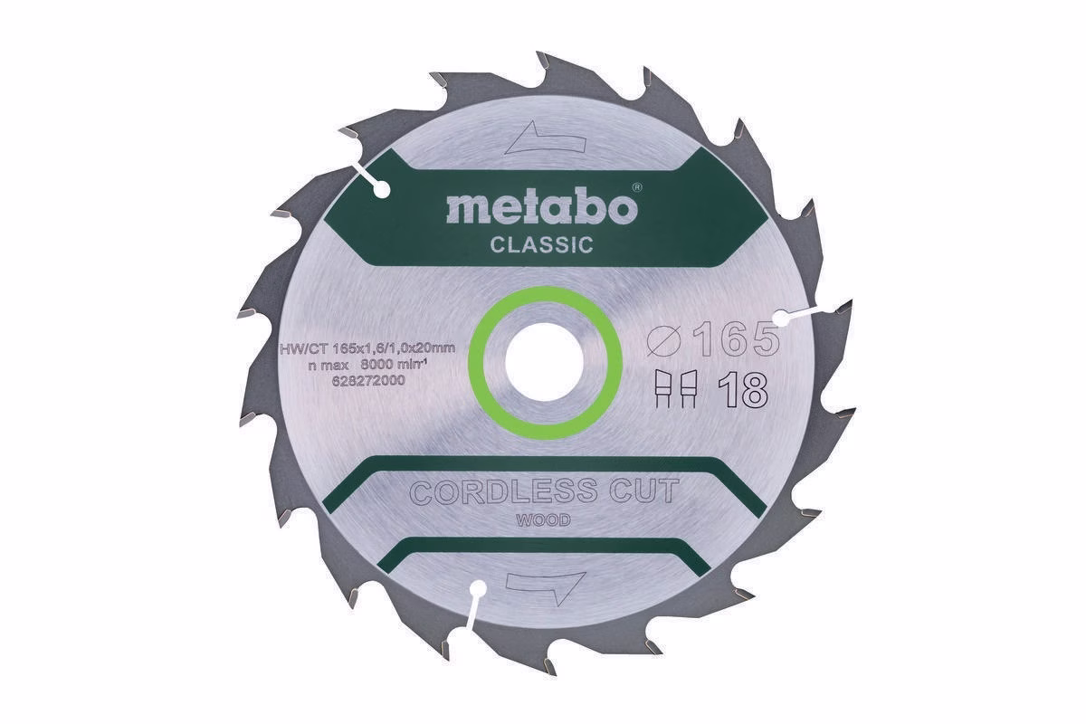 Kreissägeblatt cordless cut wood classic AD 165mm Z.18 Bohr.20mm Schnitt-B.1,6mm