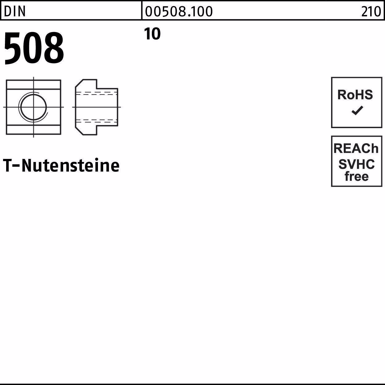 T-Nutenstein DIN 508 10