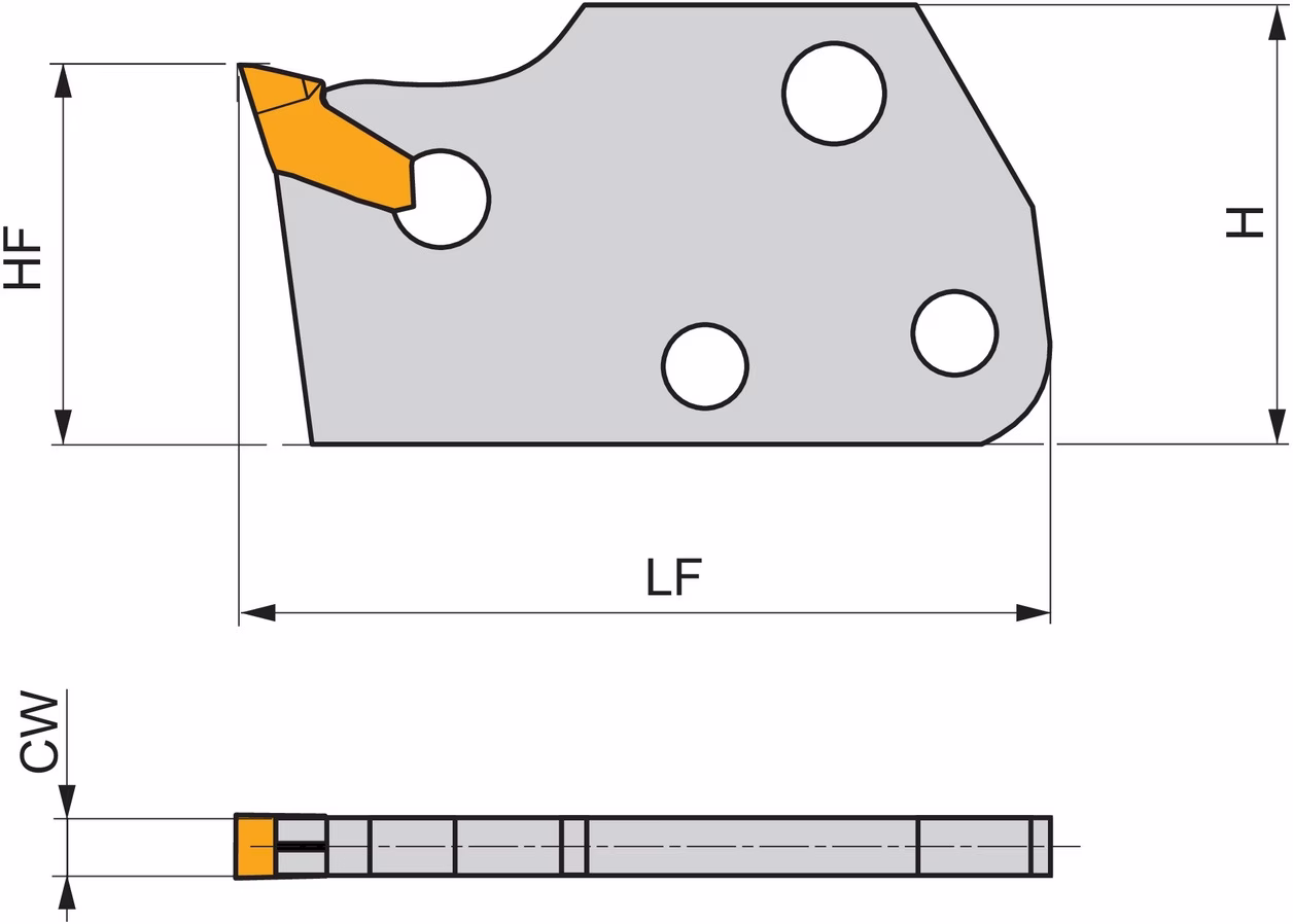 Modulares Stechschwert ISO XLCFL 160115-1.60 Einstechtiefe 15mm Linkslauf