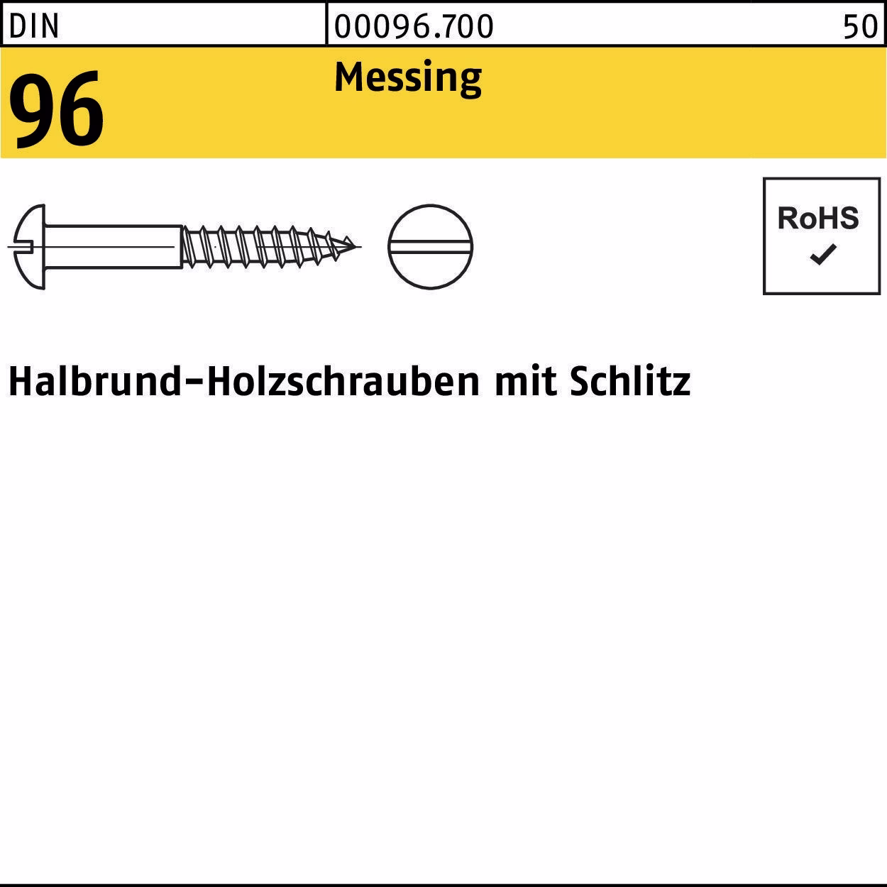 Holzschraube DIN 96 Halbrundkopf Schlitz