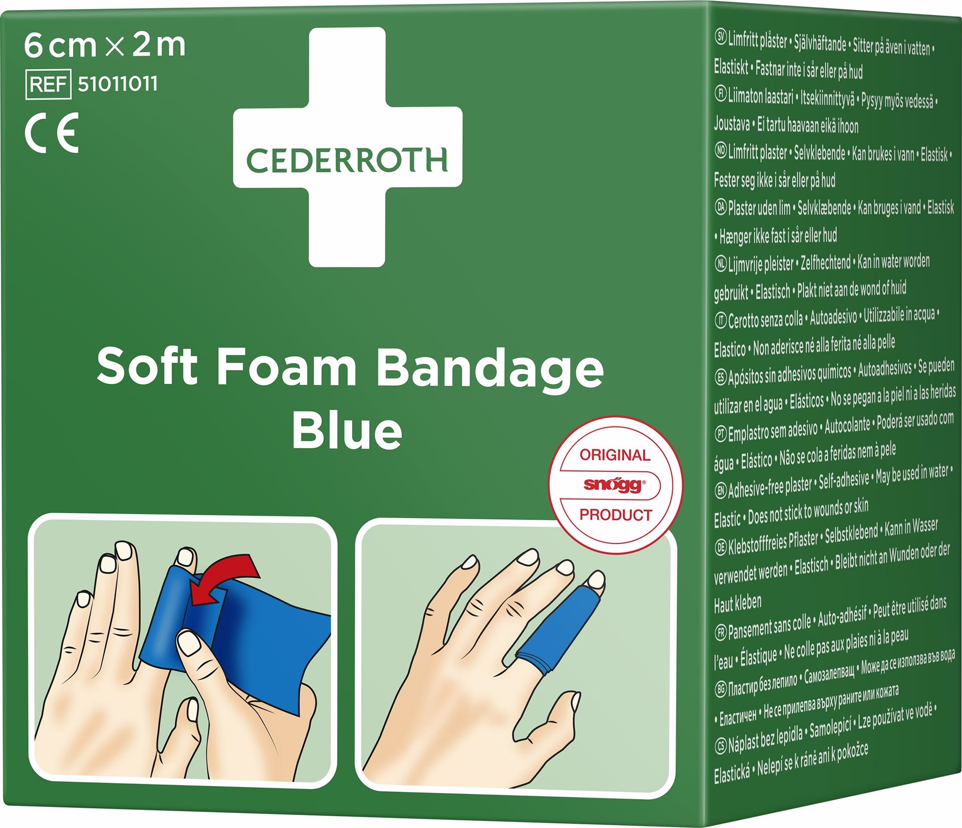 Soft Foam Bandage selbsthaftend elastisch,blau Rl.6cmx2m