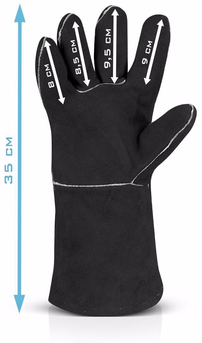 Schweißerhandschuhe Gr.Einheitsgröße:35x15cm Schwarz PSA II