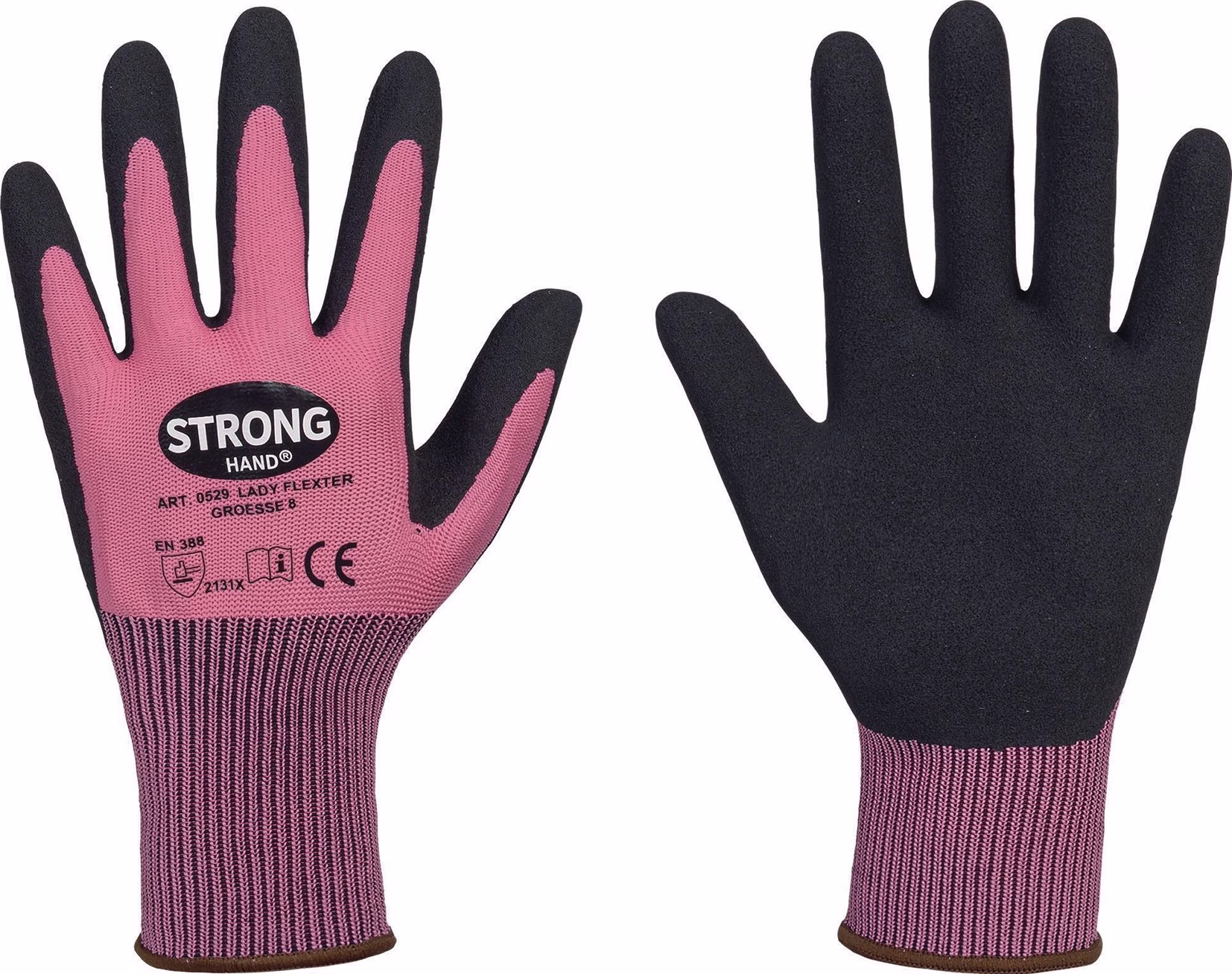 Handschuhe LADY FLEXTER pink/schwarz EN 420/EN 388 PSA II
