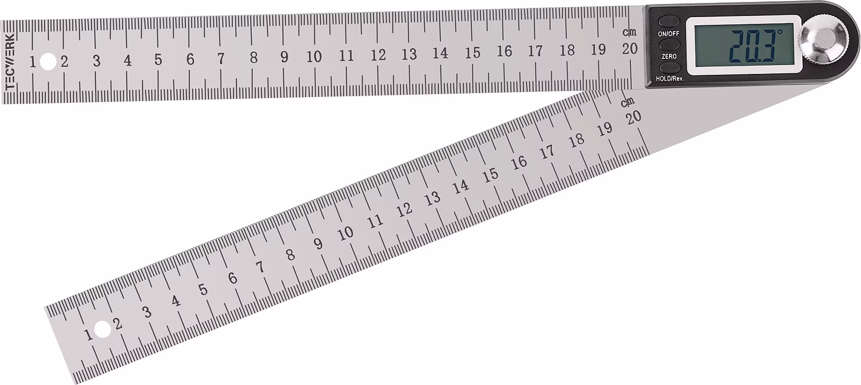 Winkelmesser Schienen-L.200mm Abl.0,1Grad dig