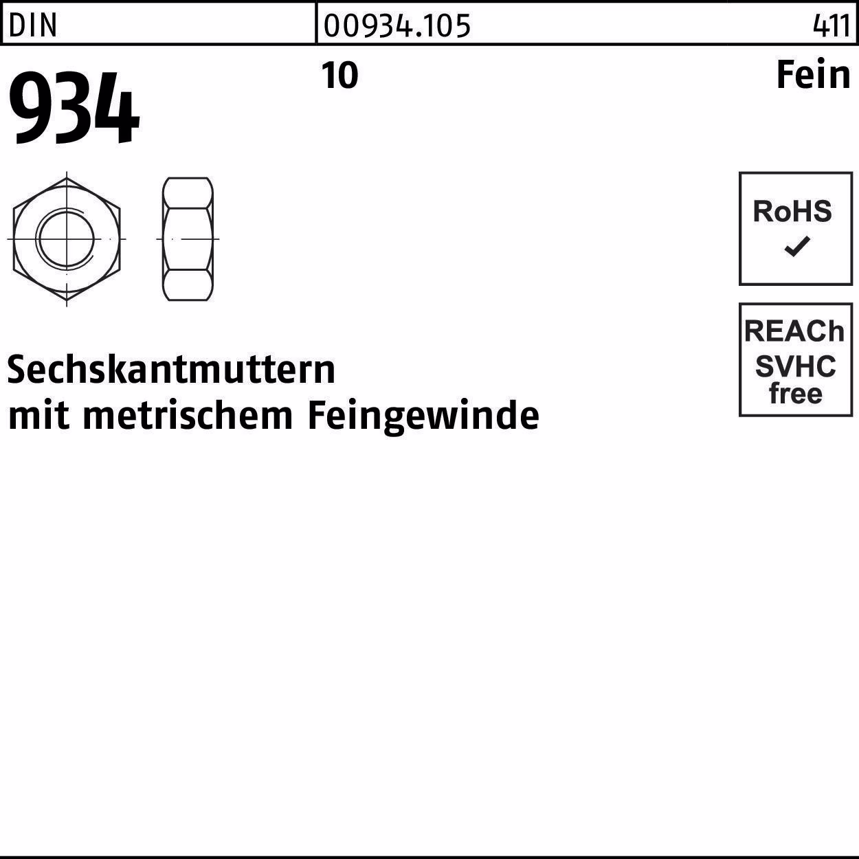 Sechskantmutter DIN 10