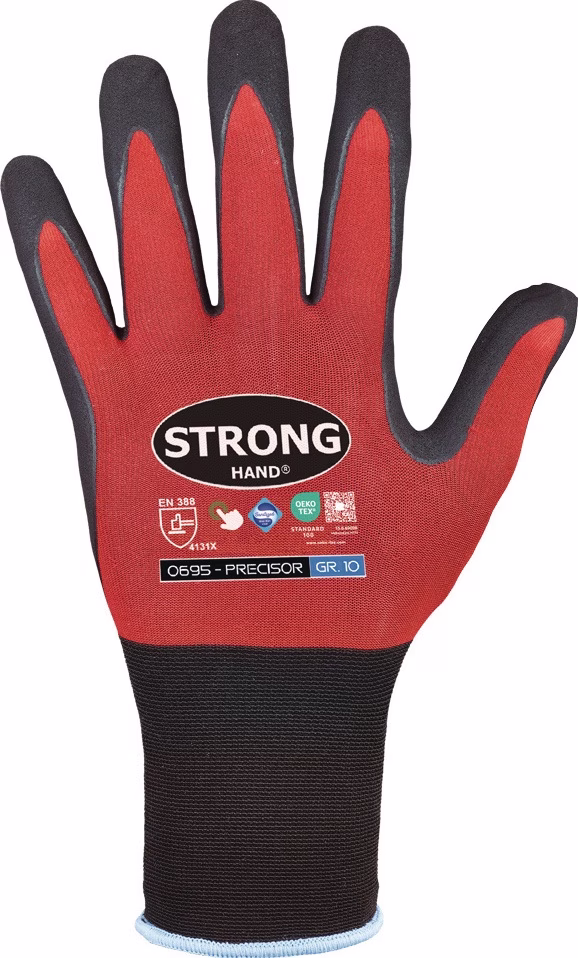 Handschuhe PRECISOR Gr.8 rot/schwarz EN 420,EN 388 PSA II
