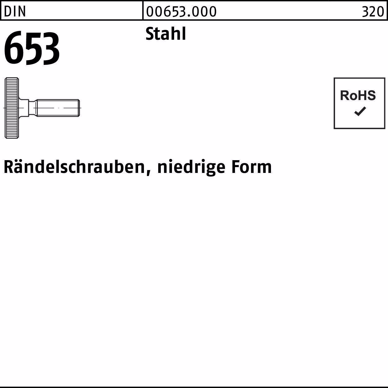 Rändelschraube DIN 653 niedrige